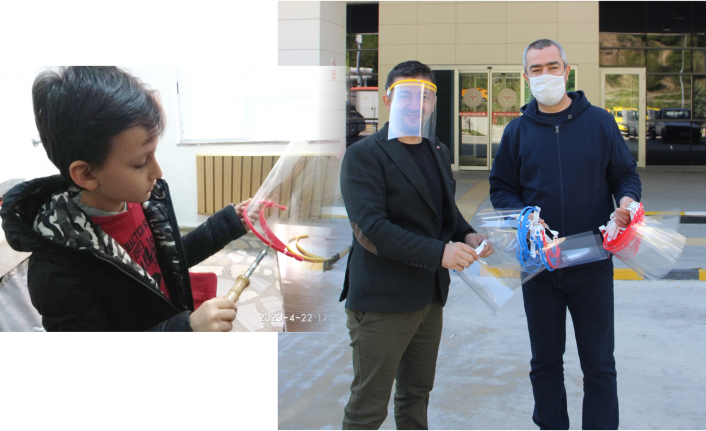 3 Boyutlu Yazıcıdan maske üretip sağlıkçılara hediye etti