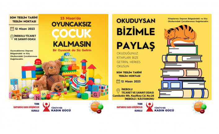 İnebolu TSO’dan depremzede çocuklar için oyuncak ve kitap kampanyası