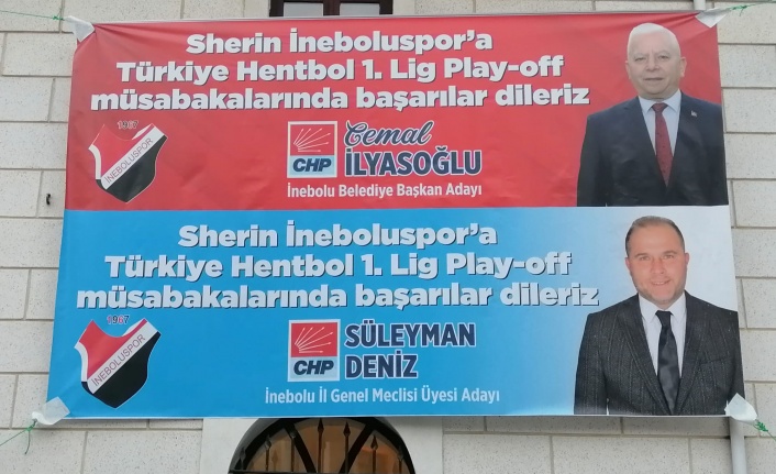 İneboluspor'a destek afişleri asıldı