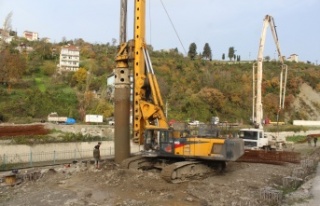 Otogar köprüsünde çalışmalar tekrar başladı