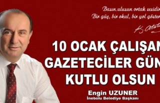 Başkan Uzuner'den 10 Ocak Gazeteciler Günü...