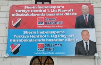 İneboluspor'a destek afişleri asıldı